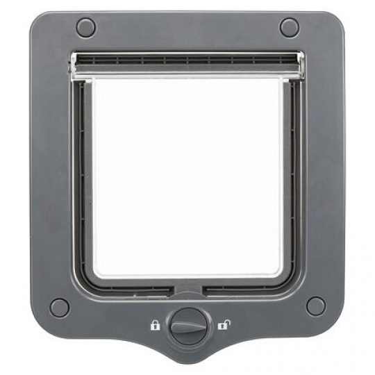 Priechodné dvierka pre mačku, 2-cestné, 20x22cm, sivé