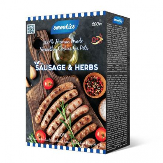 SMOOKIES Premium SAUSAGE - klobásové sušienky 100% human grade, 200g SMOOKIES Premium SAUSAGE - klobásové sušienky 100% human grade, 200g