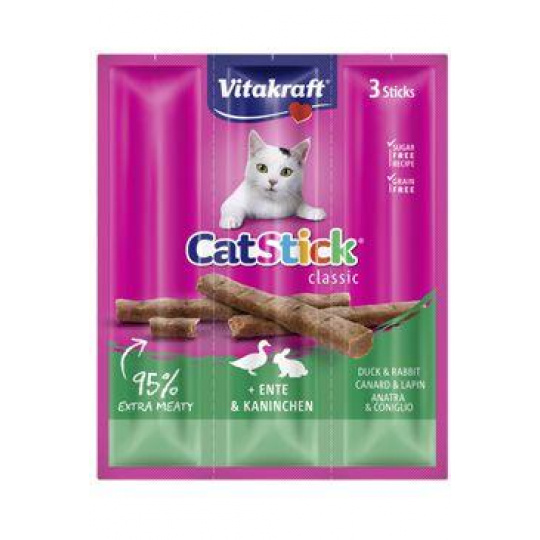 Vitakraft Cat pochoutka Stick mini  Rabb.+Duck. 3x6g