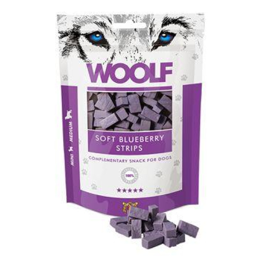 WOOLF pochoutka soft blueberry strips 100g