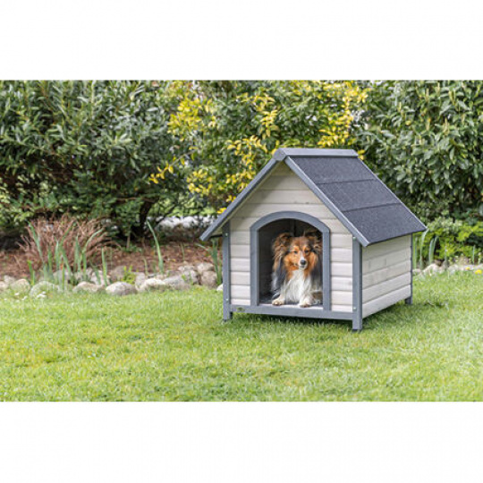 Natura bouda pro psa se sedlovou střechou, M-L: 83 x 87 x 101 cm, šedá Natura bouda pro psa se sedlovou střechou, M-L: 83 x 87 x 101 cm, šedá