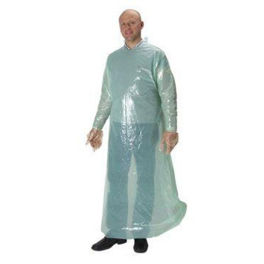 Plášť jednorazový vodeodolný dlhý rukáv Veľ.L  25ks