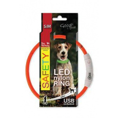 Obojok DOG FANTASY svetelný USB oranžový 45cm 1ks