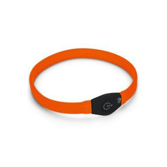 Obojek USB Visio Light LED nabíjecí 65cm oranžový KAR