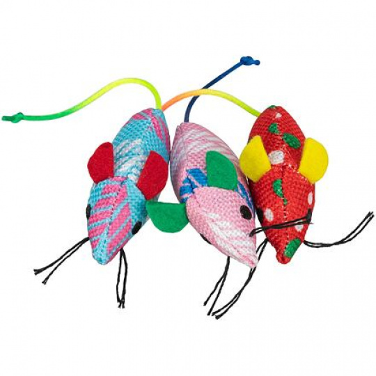 Myška tkaná s catnipom, 7 cm, rôzne farby Myška tkaná s catnipom, 7 cm, rôzne farby