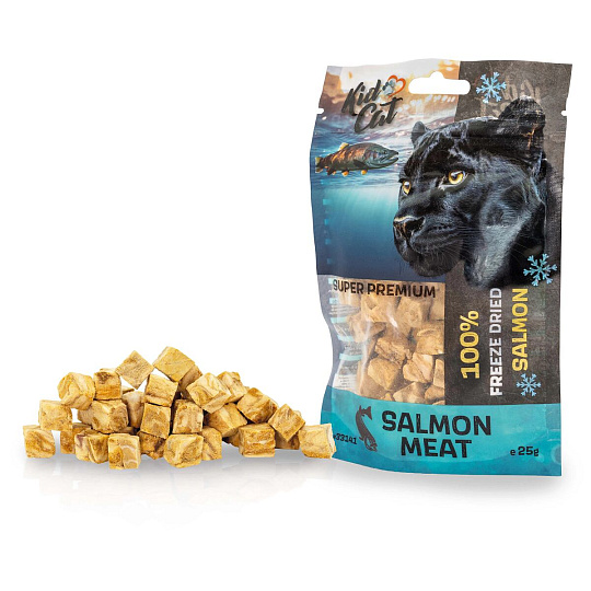KIDCAT SUPER PREMIUM 100% freeze dried SALMON - maso z lososa mrazem sušené, 25 g KIDCAT SUPER PREMIUM 100% freeze dried SALMON - maso z lososa mrazem sušené, 25 g