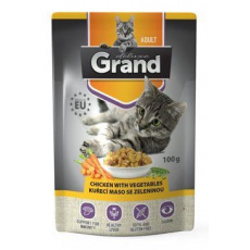 GRAND Cat kapsička Deluxe Adult kuracie mäso so zeleninou.100g