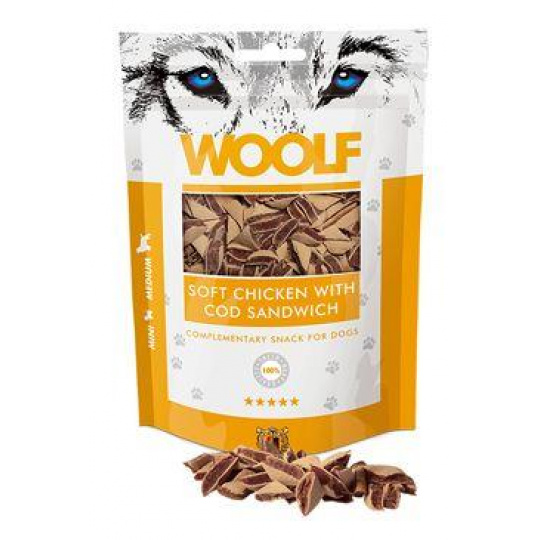 WOOLF Classic pôch. Soft Chicken with Cod Sandwich 100g
