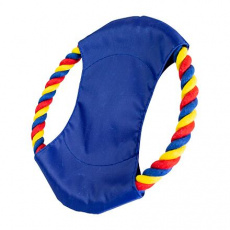 Lietajúci disk 20 cm / 110 g červená, modrá, biela + modrý stred, HipHop Dog