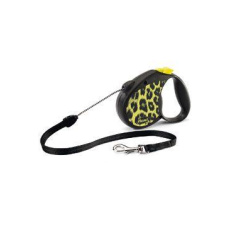 Vodítko FLEXI Safari leopard M lanko 5m/20kg žlutá Vodítko FLEXI Safari leopard M lanko 5m/20kg žlutá