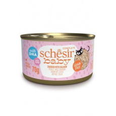 Schesir Cat konz. Kitten Wholefood kura/losos 70g