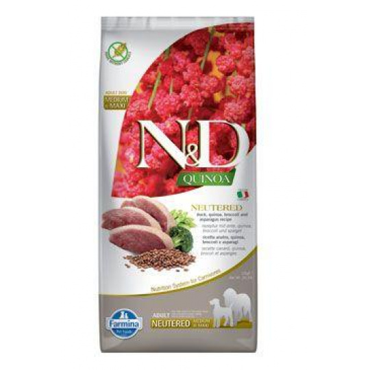 N&D Quinoa DOG Neutered Duck&Broccoli&Asp. 12kg