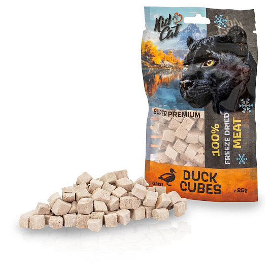 KIDCAT SUPER PREMIUM 100% freeze dried DUCK CUBES - kachní maso mrazem sušené, 25 g KIDCAT SUPER PREMIUM 100% freeze dried DUCK CUBES - kachní maso mrazem sušené, 25 g
