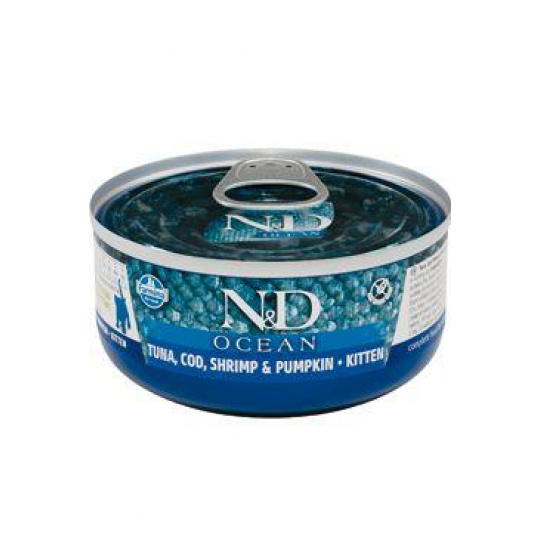 N&D CAT OCEAN Kitten Tuna & Cod & Shrimp & Tekvica 70g N&D CAT OCEAN Kitten Tuna & Cod & Shrimp & Tekvica 70g