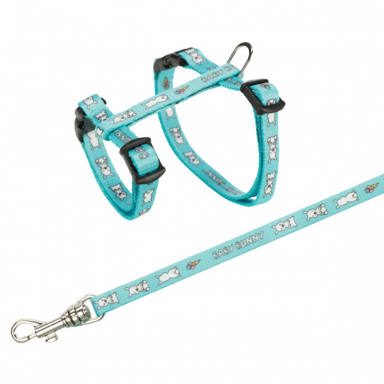 Postroj s vodítkom pre králika, motív BABY BUNNY 20-33 cm/8 mm, 1,25m