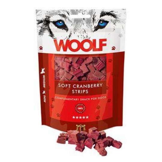 WOOLF pochoutka soft cranberry strips 100g