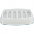 Miska na pomalé kŕmenie, dizajn mriežka, 0,25l/21 ×14 cm, plast/TPR, sivá