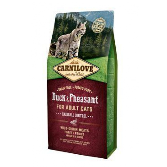 Carnilove Cat Duck&Pheasant Adult Hairball Contr 6kg