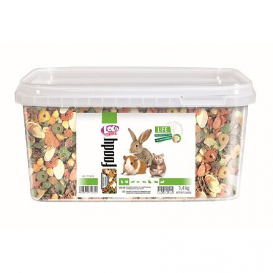 LOLO Foody - exotik mix kompl. krmivo pre hlodavce vedro 1,4 kg