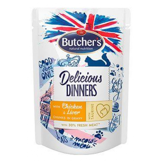 Butcher's Cat Delic. Dinner kuře+játra kapsa100g