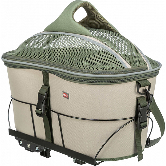 Transportní koš na nosič, polyester, 33 x 40 x 34 cm, olivově zelená/béžová Transportní koš na nosič, polyester, 33 x 40 x 34 cm, olivově zelená/béžová