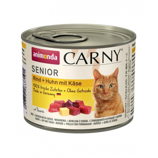 Animonda CARNY® cat Senior hovädzie, kura a syr bal. 6 x 200 g konzerva